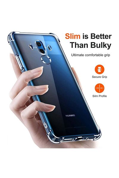SKYDDAR INNOVATION Case for Huawei Mate 10 Pro, Shockproof Clear from Silicone Slim, Transparent, sticker set