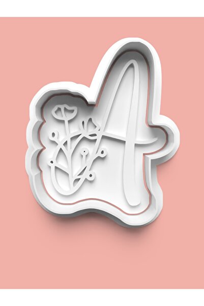 Flower Patterned Letter A Cookie Mold and Sugar Dough Mold