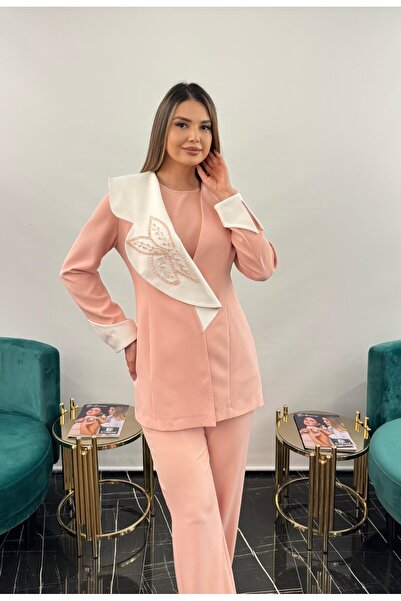 White Corner 3242 Yaka El İşi̇ İşlemeli̇ Tasarim Takim