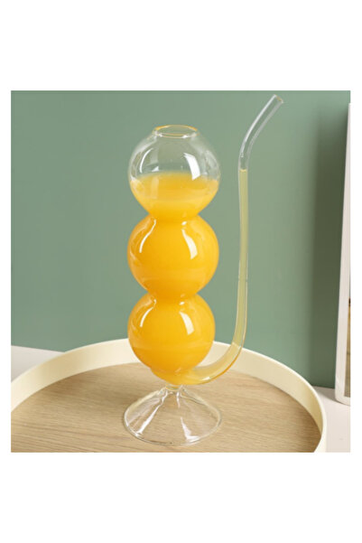 EsseShop Pipetli Boğumlu Cam Bardak