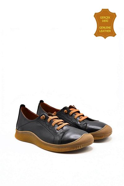 venüs ayakkabı Venus 2413504Y Genuine Leather Women's Anatomical Shoes Black Ç