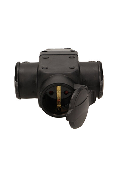 Orno Priză de exterior ORNO OR-AE-1346 (GS), triplă, IP44, 16A, Schuko, capace, neagră