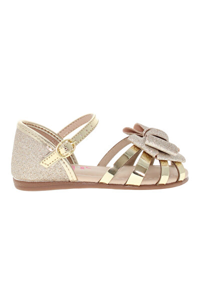 Molekinha Infant Girls Sandals With Back Strap Gold | Made In Brazil