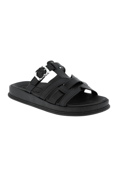 Moleca Ladies Flat Sandals Black | Made In Brazil