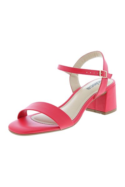 Moleca Ladies Mid Heel Sandals Red | Made In Brazil