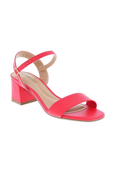 Beira Rio Ladies Mid Heel Sandals Red | Made In Brazil