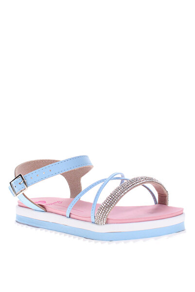 Molekinha Pre Teen Girls Sandals With Back Strap Blue | Made In Brazil
