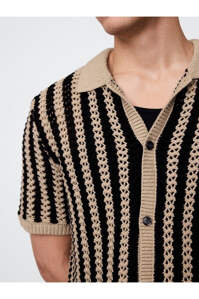 GAP Erkek Siyah Mesh Örgü Gömlek