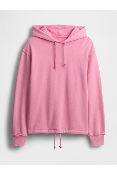 GAP Erkek Pembe Logo Kapüşonlu Sweatshirt