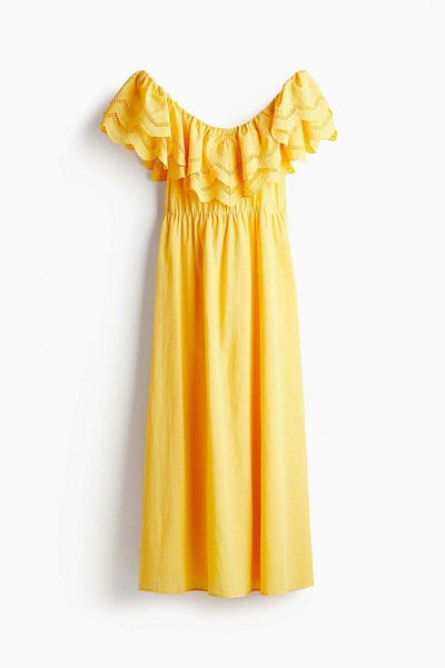 H&M Off-the-shoulder cotton dress