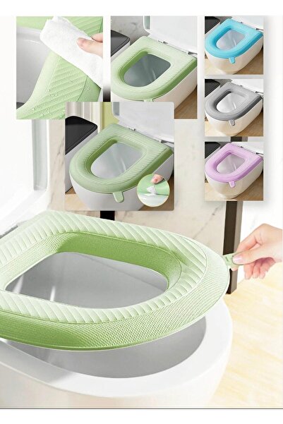 tafce Yıkanabilir Bükülebilir Tuvalet Klozet Kapağı Süngeri Pratik Su Geçirme...