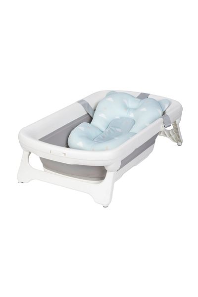 Colibro Set cadita pliabila cu pernuta si termometru Colibro Space, 84x48 cm, Cloudy Blue