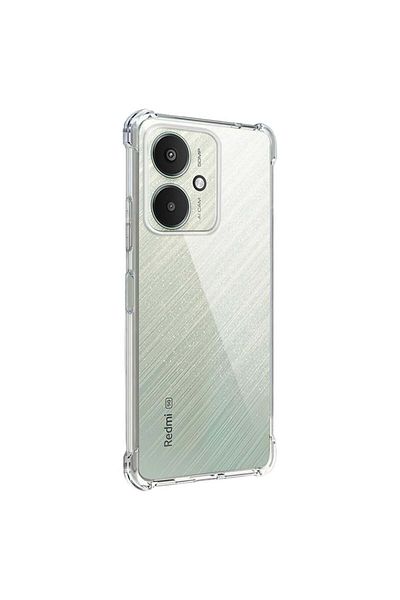 SKYDDAR INNOVATION Carcasă pentru Xiaomi Redmi 13C 5G / Poco M6, rezistentă la șocuri din silicon subțire, transparentă, set de autocolante