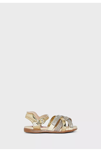Molekinha Girls Sandals With Back Strap Gold | Made In Brazil