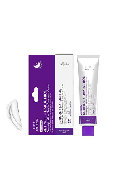 LUXE ORGANIX Advanced Retinol + Bakuchiol Overnight Glow Gentle Treatment Cre...