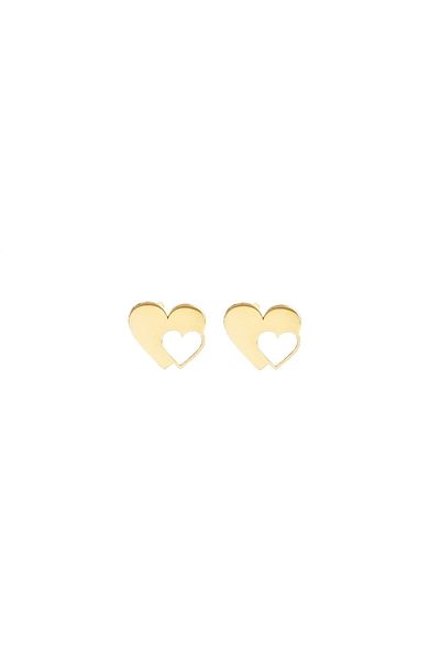 MOHI Fine Jewellery 14k yellow gold heart earrings