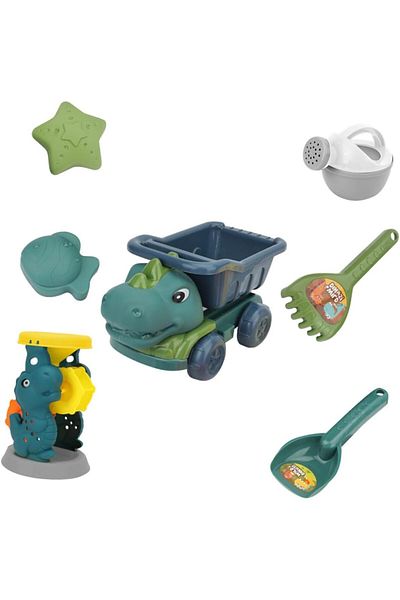 rexa Dinosaur ATV Sand Building Set – Kids' Beach Truck Toy with Molds & Hourglass for Outdoor Play