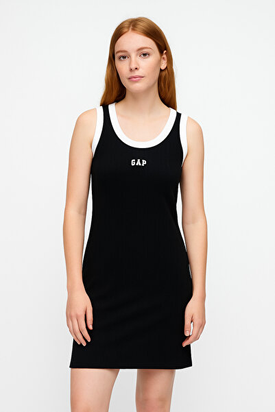 GAP Kadın Siyah Logo Fitilli Tank Mini Elbise