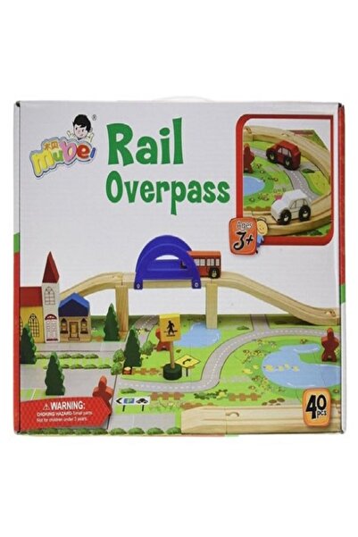 rexa ألعاب أطفال جسر خشبي للسكك الحديدية 40 قطعة (كما في الصورة)