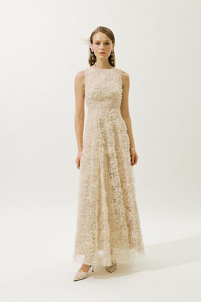 Manuka Fluffy Flower Evening Dress İnci̇