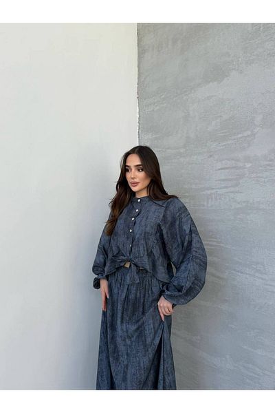 JESSE STORY Women's Skirt Shirt Suit Front Lace-Up
