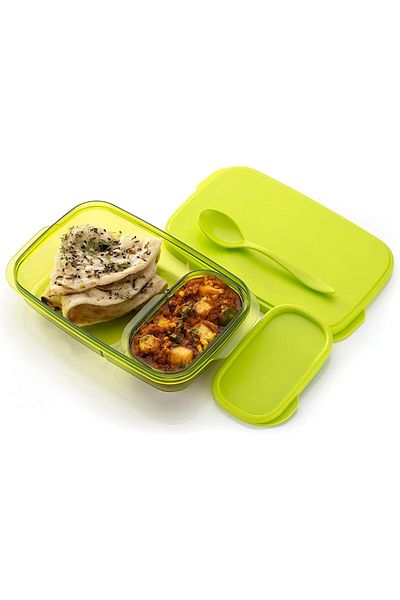 Bisbell 2-Part Partition Lunch Box with Spoon Set,BPA-Free Food Storage Container,BB1841