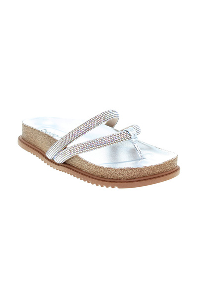 Beira Rio Ladies Flat Sandals Silver | Made In Brazil