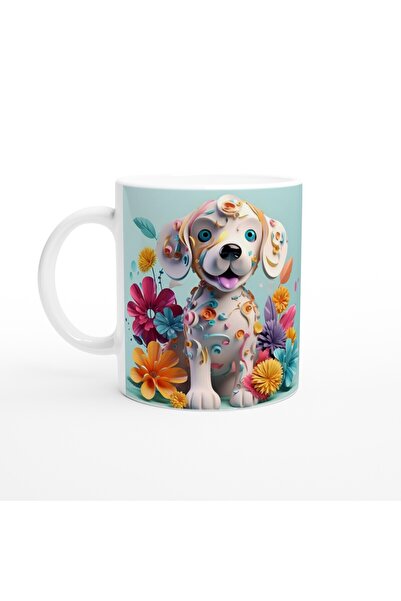 MESCHAIN كوب ملون مطبوع عليه قصاصات ونمط كلب مرح