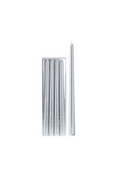 Homelux Set 4 lumânări 2,2x30 cm, timp de ardere 8 ore, argintii