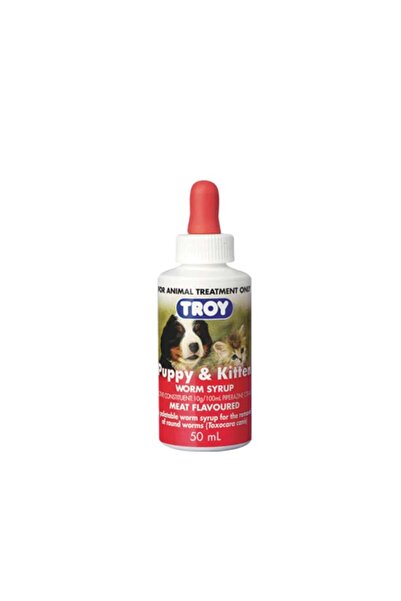 TROY Puppy & Kitten Worm Syrup 50ml – Gentle Deworming Solution for Puppies and Kittens