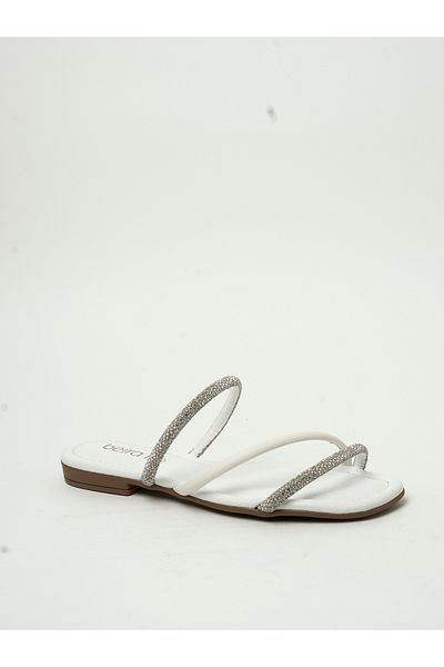 Beira Rio Ladies Flat Sandals White | Made In Brazil
