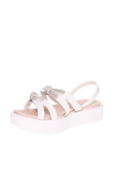 Molekinha Pre Teen Girls Sandals With Back Strap Off White | Made In Brazil