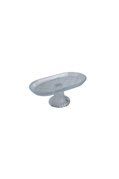 Güzel Guzel OTG08 Oval Large Sweets / Dry Fruit Glass Tray with Stand T:330*157mm/B:105mm/H:115mm