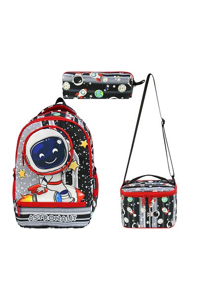 SippoTrade Rucsac cu model astronaut pentru școală primară cu folie ortopedică pentru nutriție și suport pentru stilou