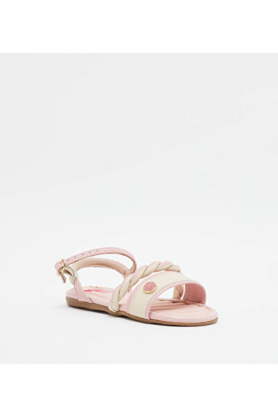 Molekinha صندل بناتي صغير بحزام خلفي وردي | صنع في البرازيل