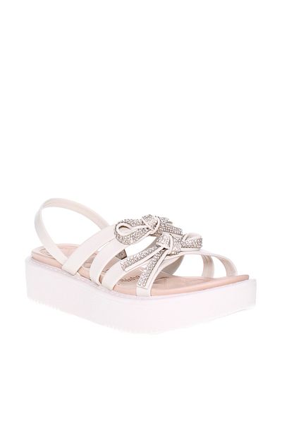 Molekinha Pre Teen Girls Sandals With Back Strap Off White | Made In Brazil