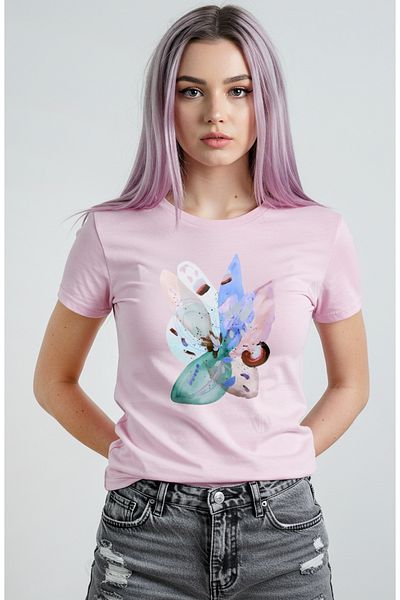 PARUNIV Tricou dama Flori Abstract Flower Watercolor