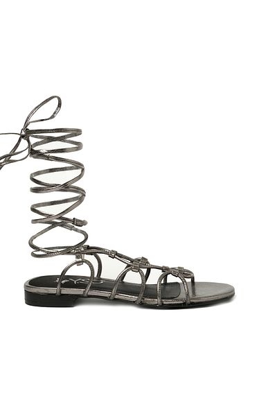 Y.SO Ladies Flat Sandals With Back Strap Grey | Made In India