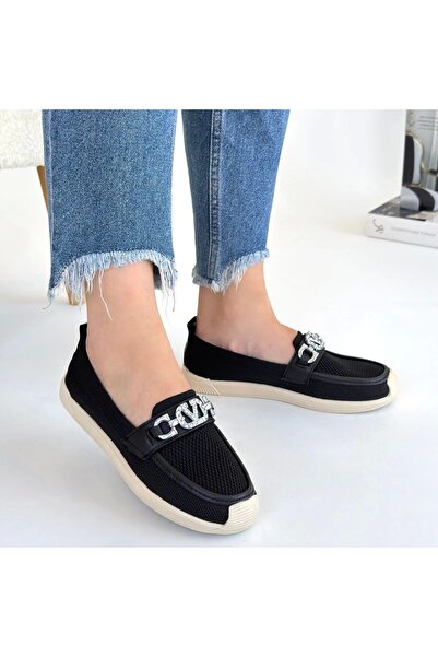 Erbilden Wata Black Knitwear Ballerina Shoes