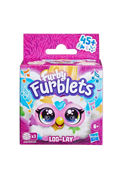 Furby Furblets Loo-Lay Mini Friend، أكثر من 45 صوتًا وموسيقى، قطيفة إلكترونية...