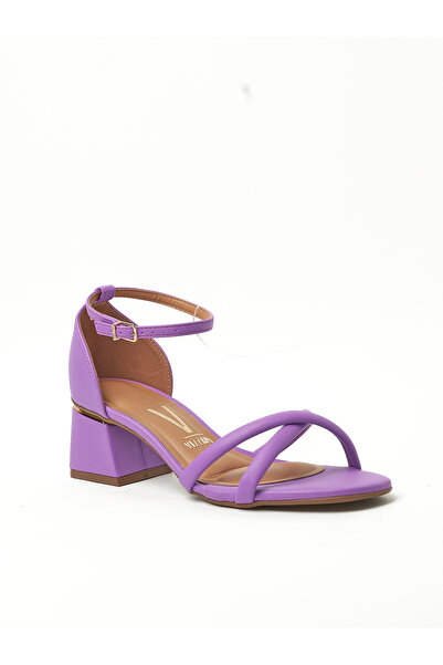 VİZZANO صندل فيزانو نسائي بكعب منخفض، بنفسجي | صنع في البرازيل