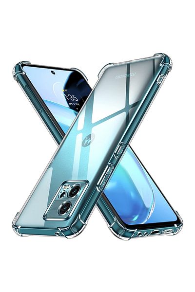 SKYDDAR INNOVATION Carcasă pentru Motorola Moto G72, rezistentă la șocuri, transparentă, subțire, din silicon, set de autocolante