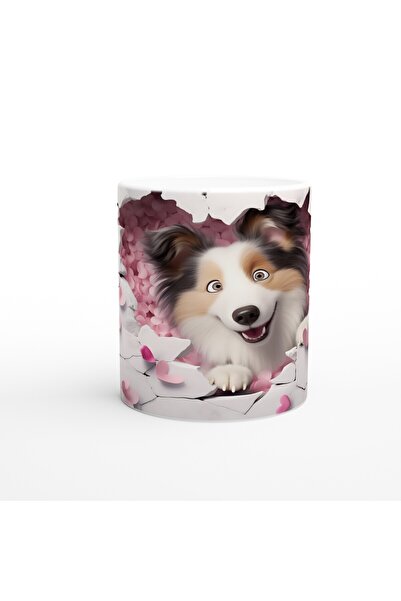 MESCHAIN كوب مطبوع عليه شكل كلب لطيف ينظر بالحب