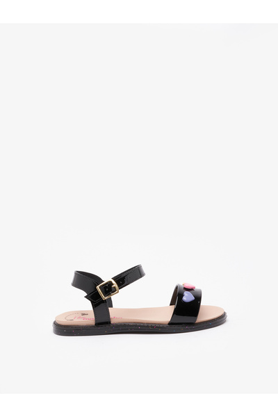 Molekinha Girls Sandals With Back Strap Black | Made In Brazil