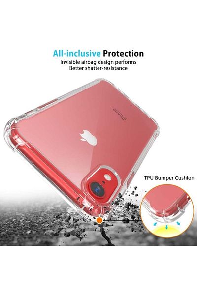 SKYDDAR INNOVATION Carcasă pentru iPhone XR, rezistentă la șocuri, transparentă, subțire, din silicon, set de autocolante