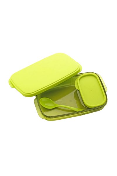 Bisbell 2-Part Partition Lunch Box with Spoon Set,BPA-Free Food Storage Container,BB1841