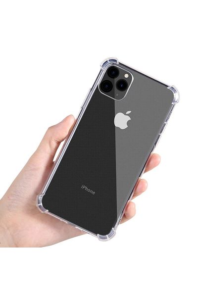 SKYDDAR INNOVATION Carcasă pentru iPhone 11 Pro, rezistentă la șocuri, transparentă, subțire, din silicon, set de autocolante