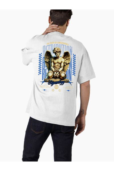 COMVİCHO تي شيرت كبير الحجم مطبوع بتصميم streetwear112 للجنسين