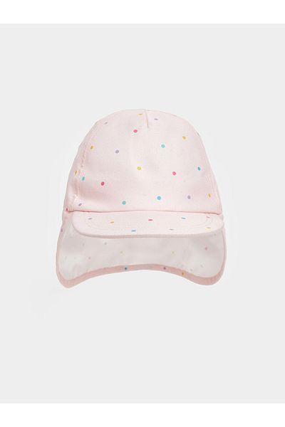 LC Waikiki Polka Dot Back Protected Baby Girl-Child Beach Hat