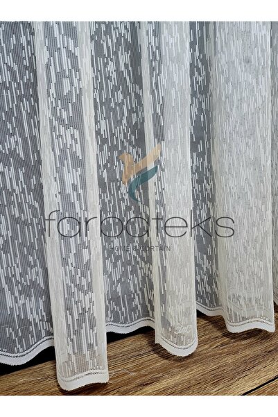 Taç Farbateks Planting Rain Plain Plain White Colored Ironing Ask 2 Layer Pleated Tulle Curtain